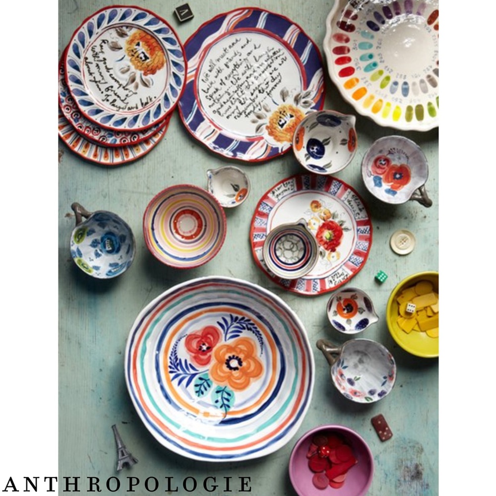 Anthropologie Script & Posy Side Salad Plates